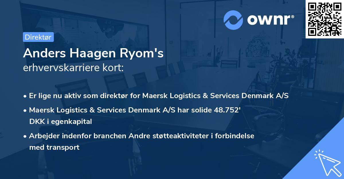 Anders Haagen Ryom's erhvervskarriere kort