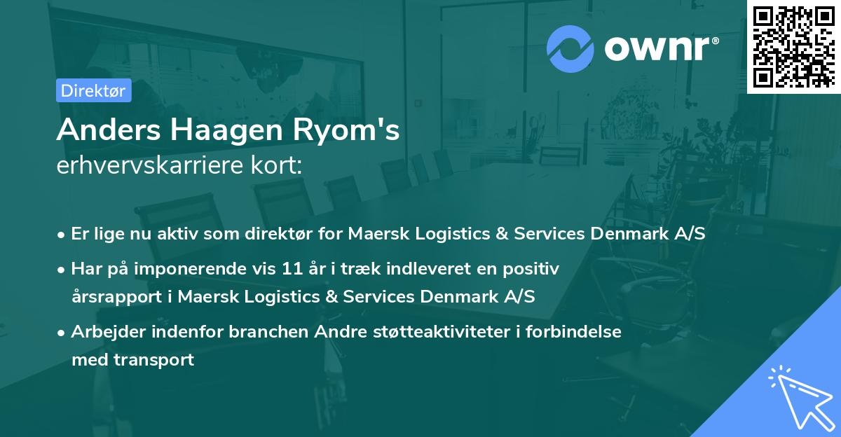 Anders Haagen Ryom's erhvervskarriere kort