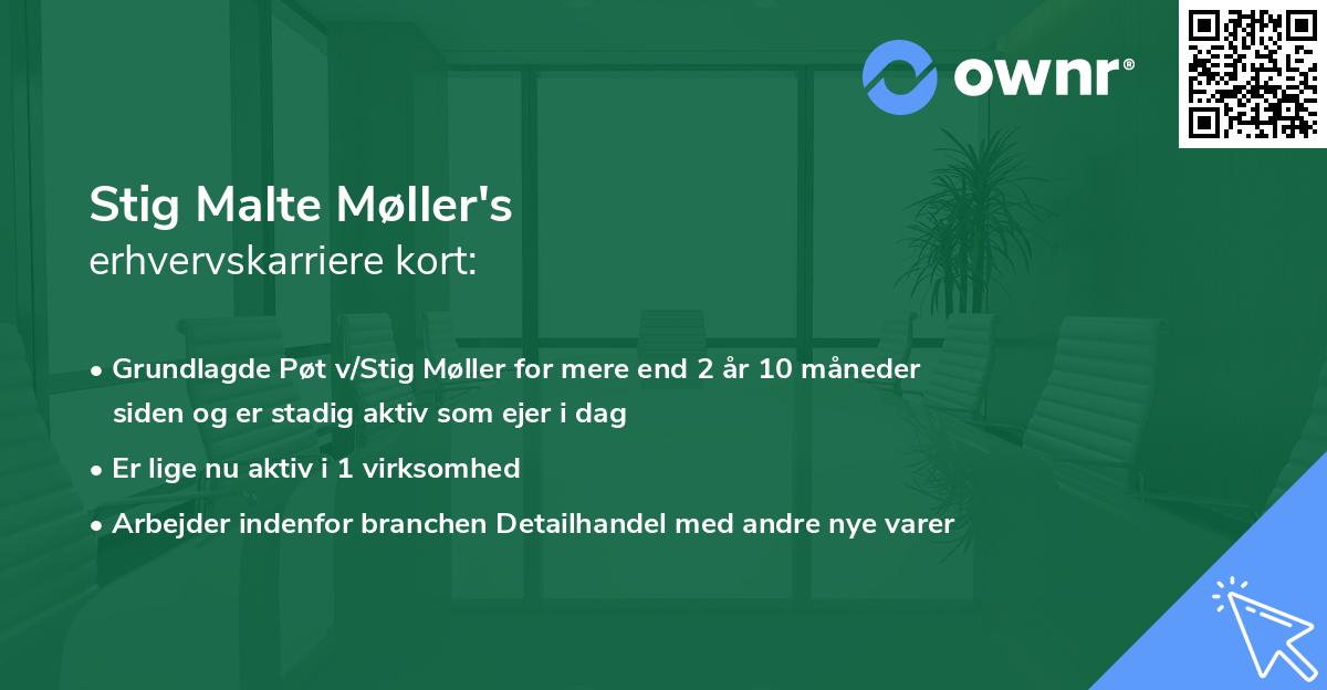 Stig Malte Møller's erhvervskarriere kort