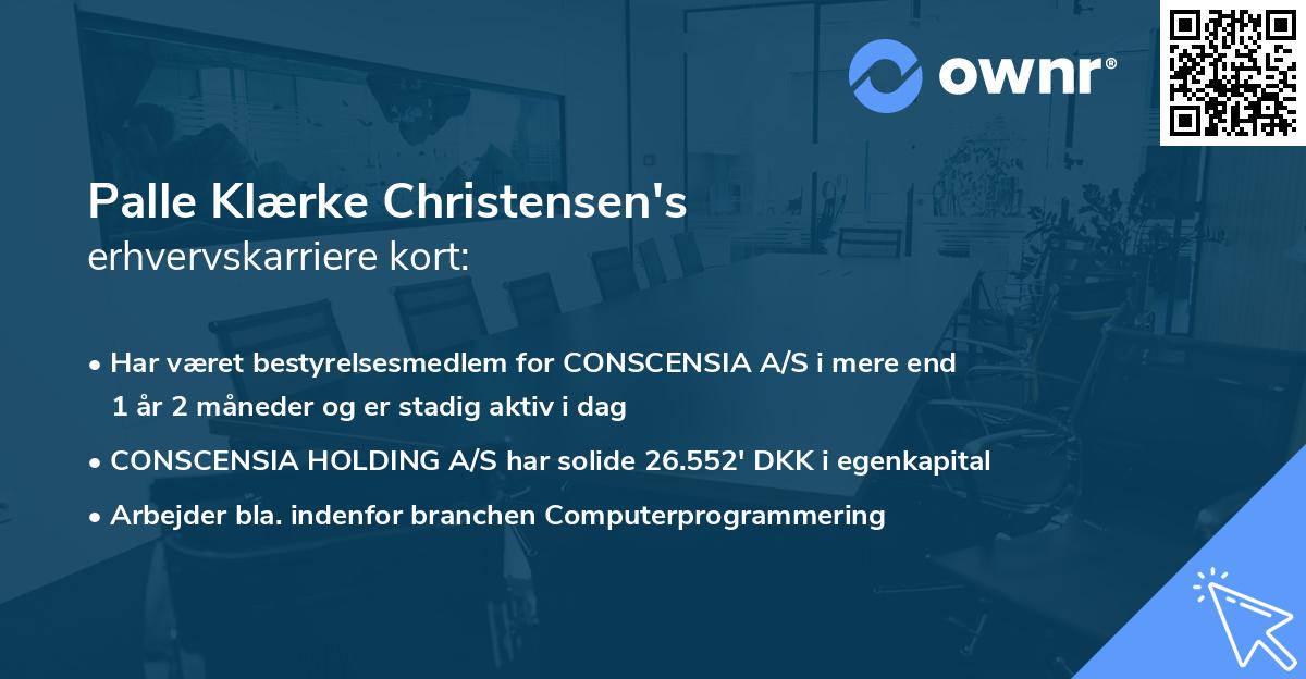 Palle Klærke Christensen's erhvervskarriere kort