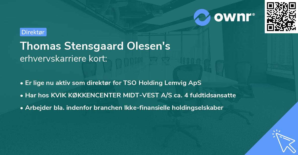 Thomas Stensgaard Olesen's erhvervskarriere kort