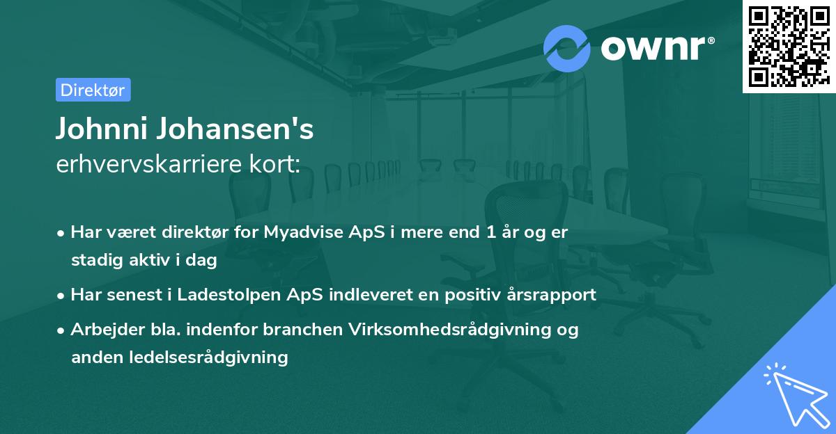 Johnni Johansen's erhvervskarriere kort