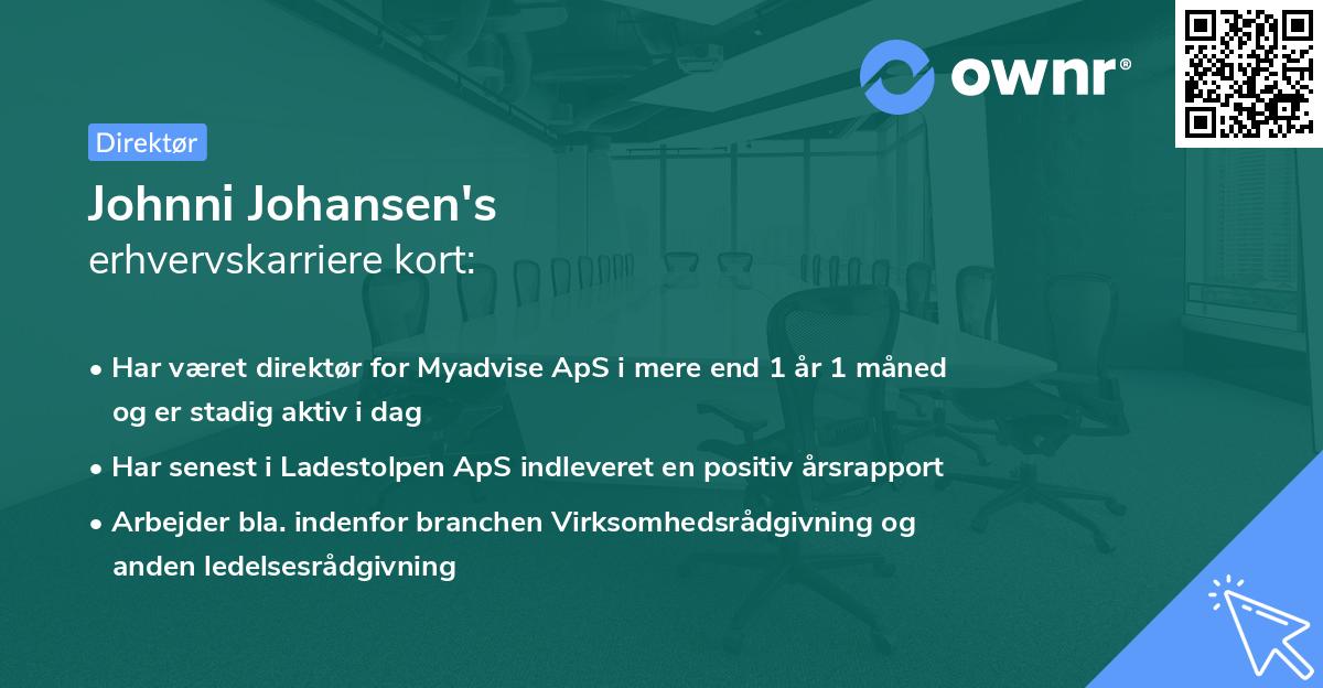 Johnni Johansen's erhvervskarriere kort