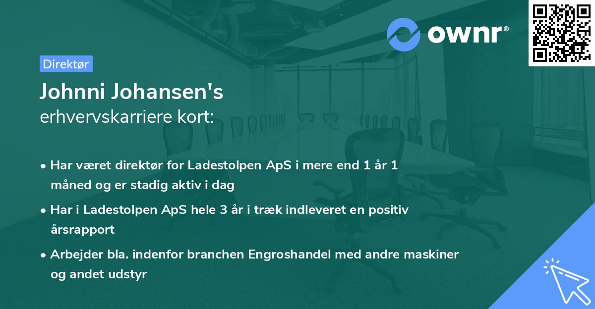 Johnni Johansen's erhvervskarriere kort