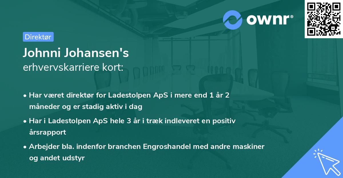 Johnni Johansen's erhvervskarriere kort