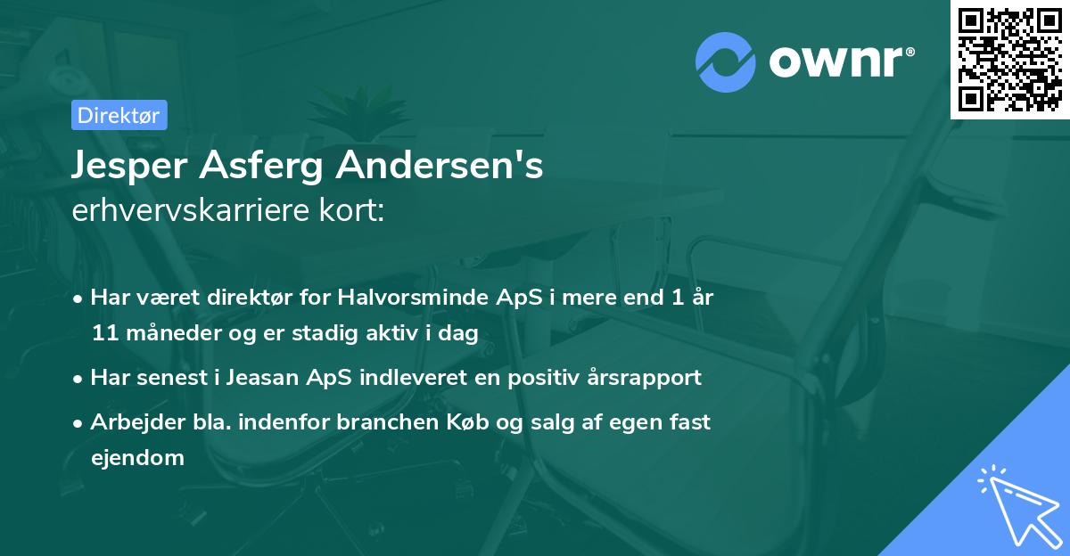 Jesper Asferg Andersen's erhvervskarriere kort