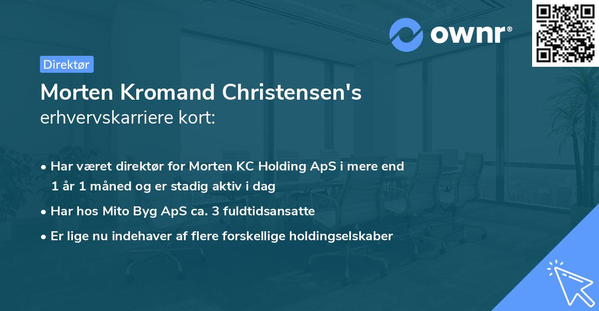 Morten Kromand Christensen's erhvervskarriere kort