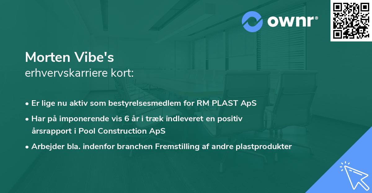 Morten Vibe's erhvervskarriere kort