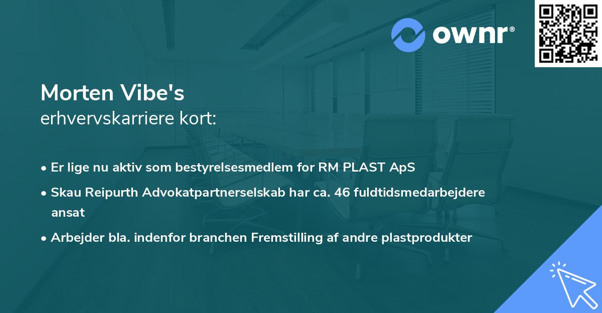 Morten Vibe's erhvervskarriere kort