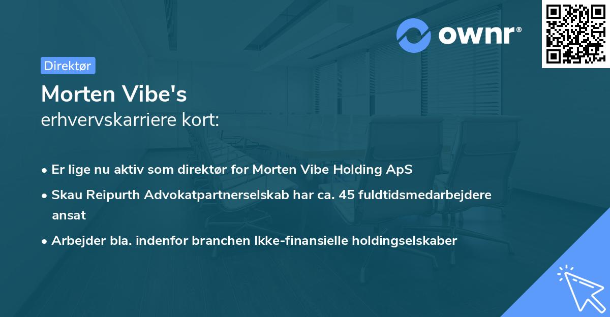 Morten Vibe's erhvervskarriere kort