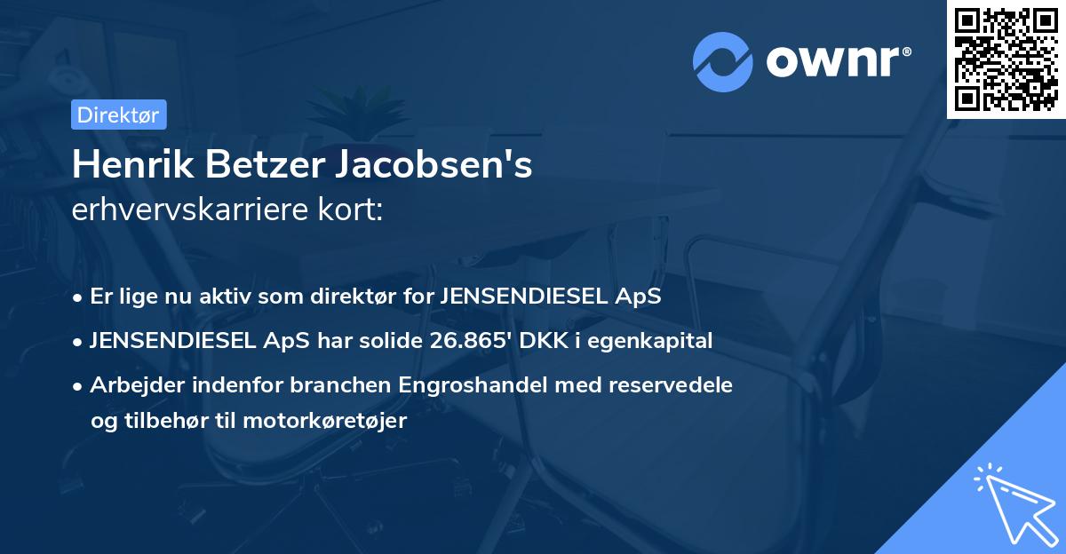 Henrik Betzer Jacobsen's erhvervskarriere kort