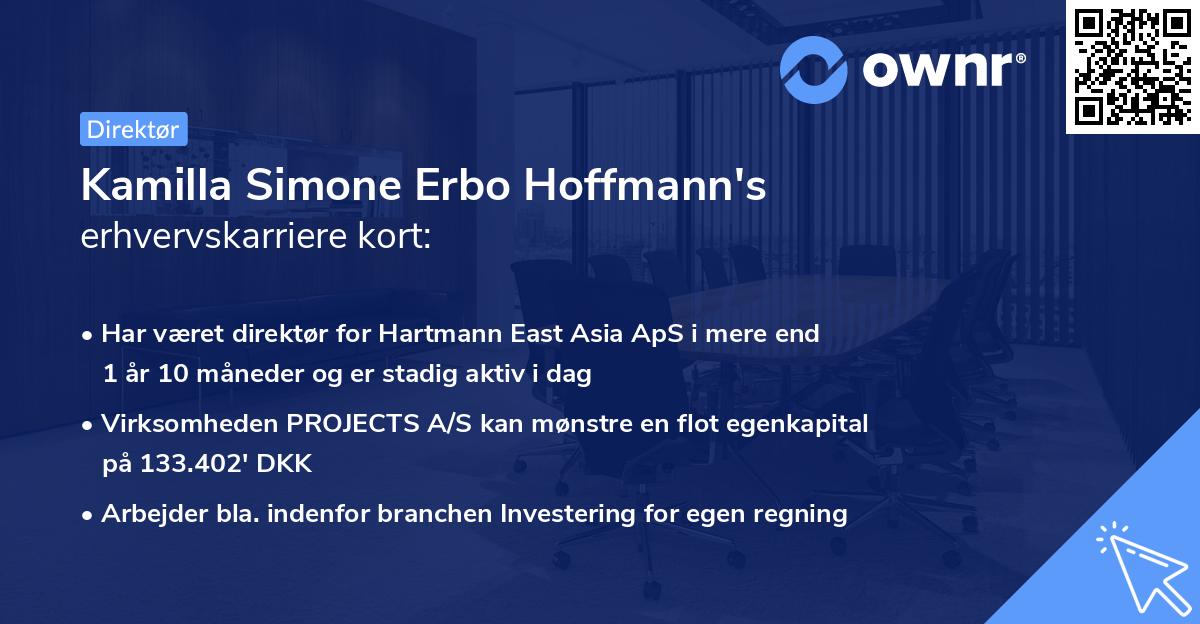 Kamilla Simone Erbo Hoffmann's erhvervskarriere kort