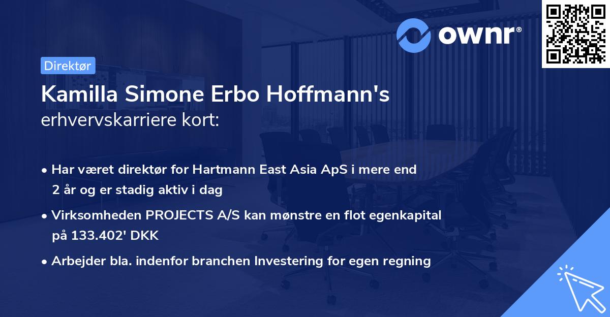 Kamilla Simone Erbo Hoffmann's erhvervskarriere kort