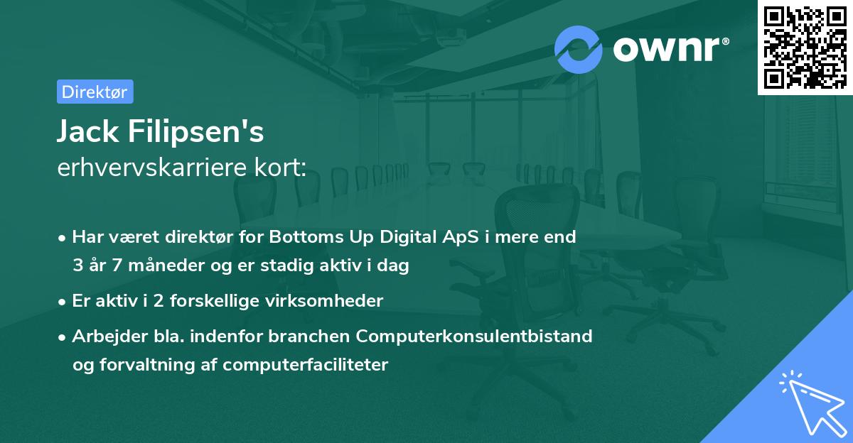 Jack Filipsen's erhvervskarriere kort