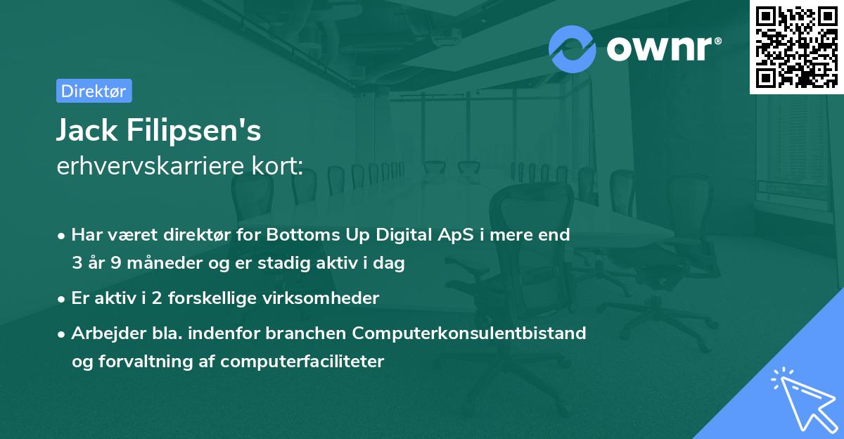 Jack Filipsen's erhvervskarriere kort
