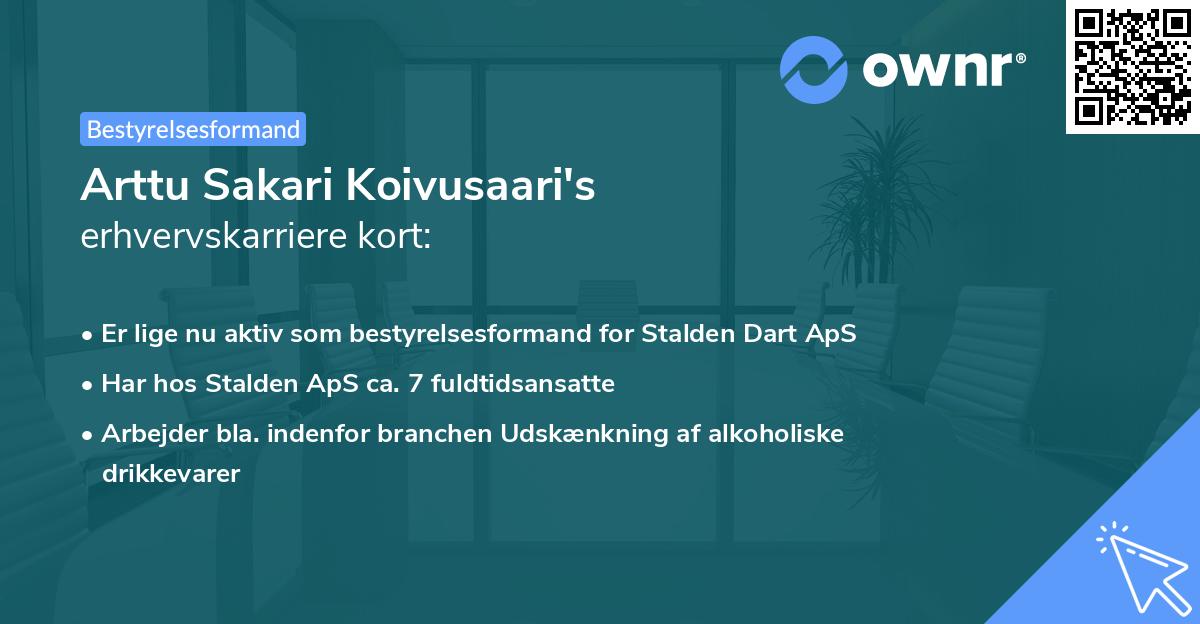 Arttu Sakari Koivusaari's erhvervskarriere kort