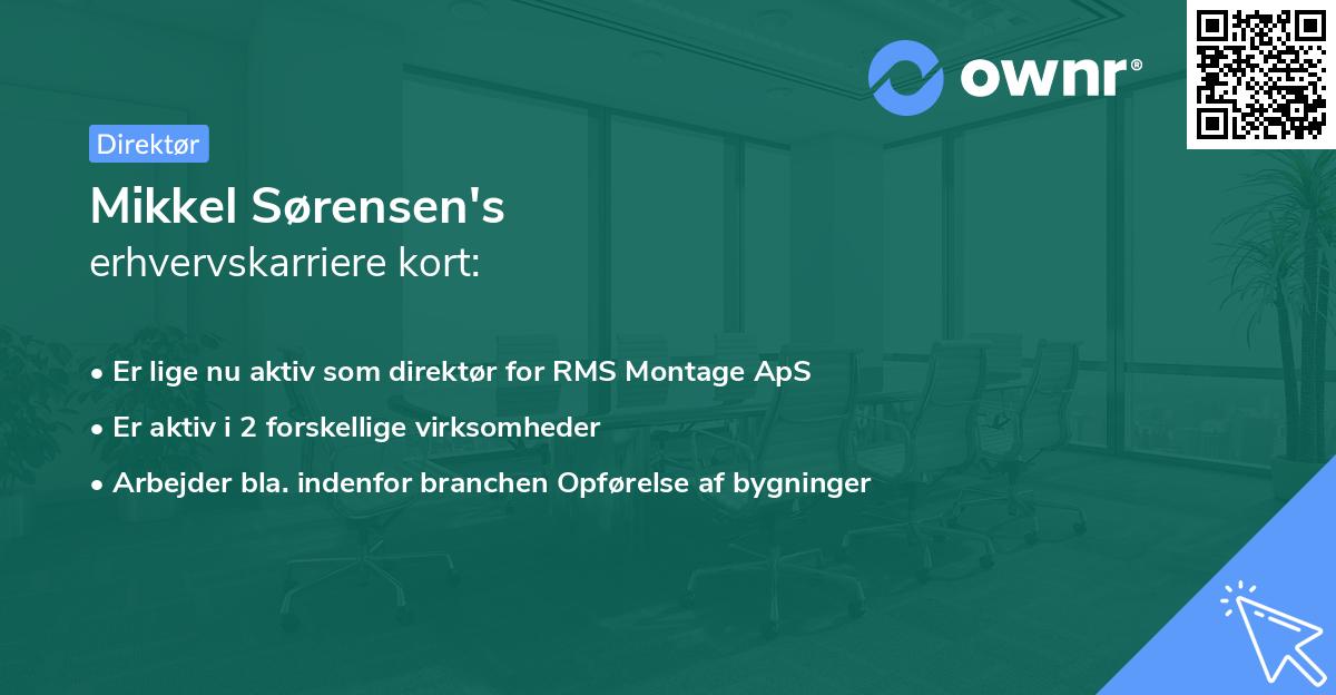 Mikkel Sørensen's erhvervskarriere kort