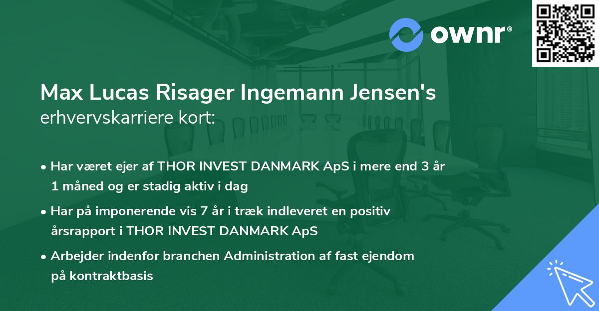 Max Lucas Risager Ingemann Jensen's erhvervskarriere kort