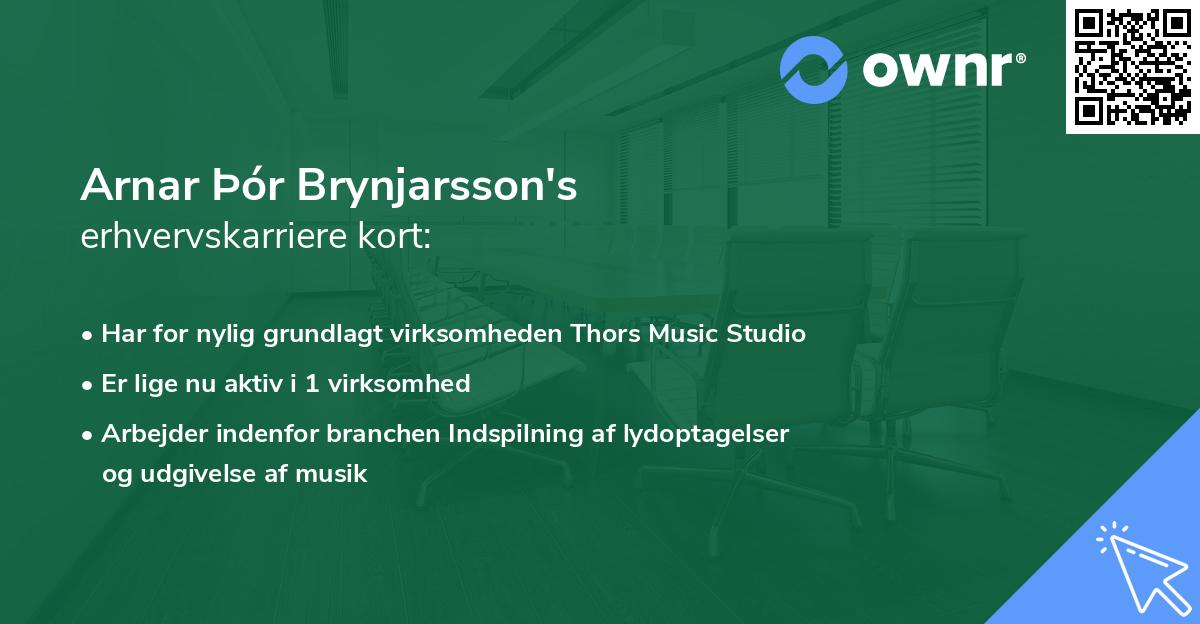 Arnar Þór Brynjarsson's erhvervskarriere kort