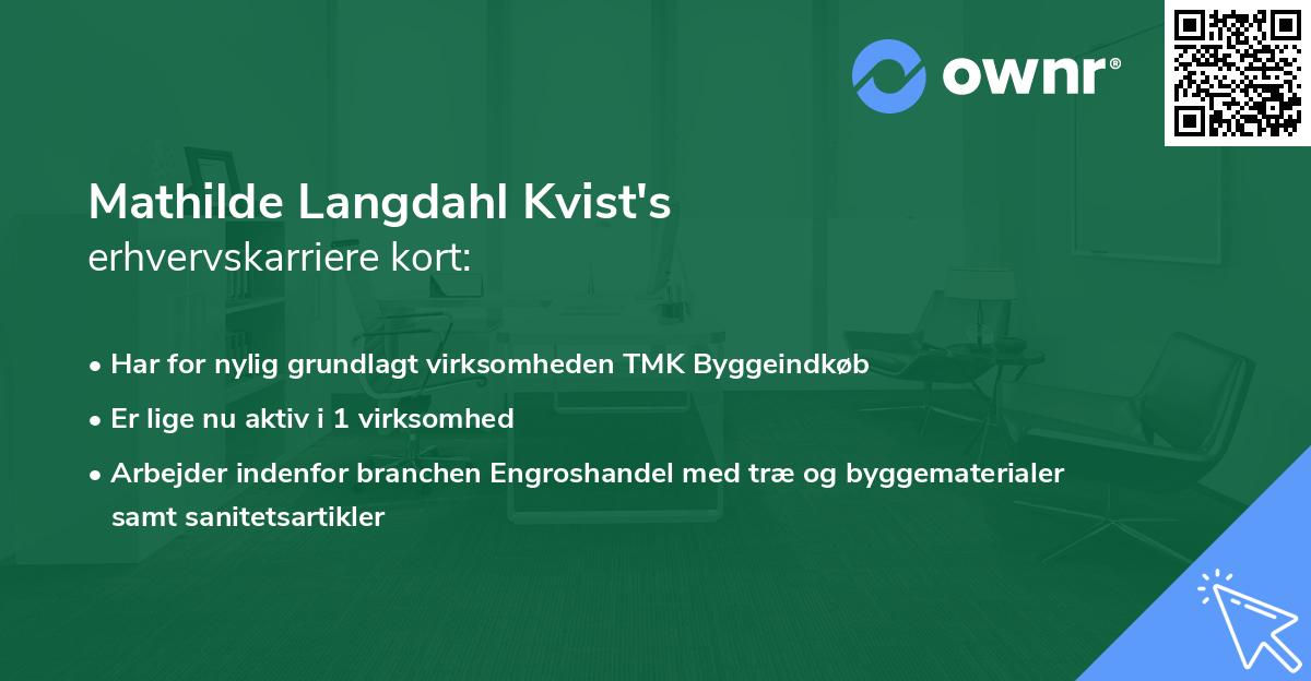 Mathilde Langdahl Kvist's erhvervskarriere kort