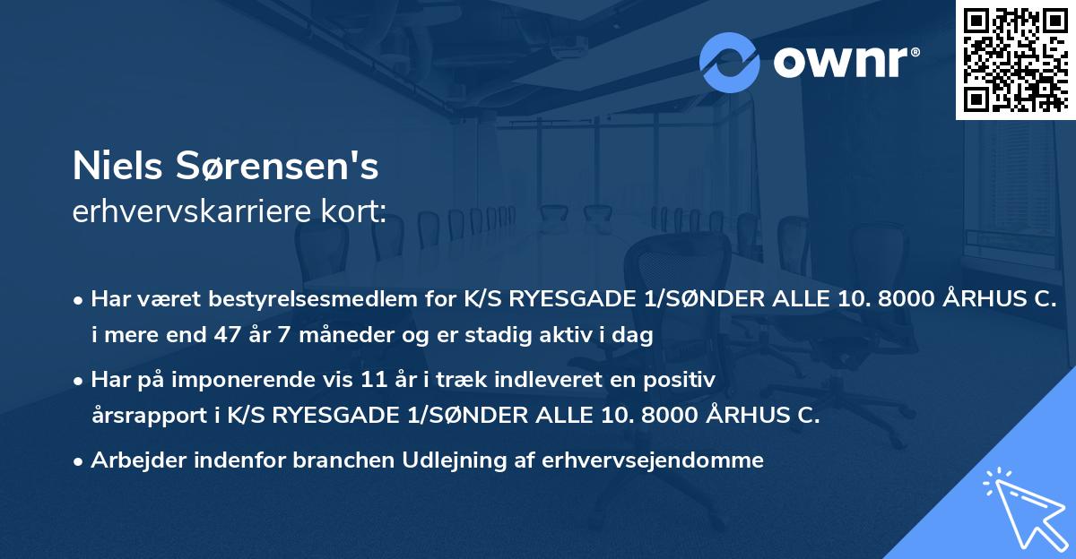 Niels Sørensen's erhvervskarriere kort