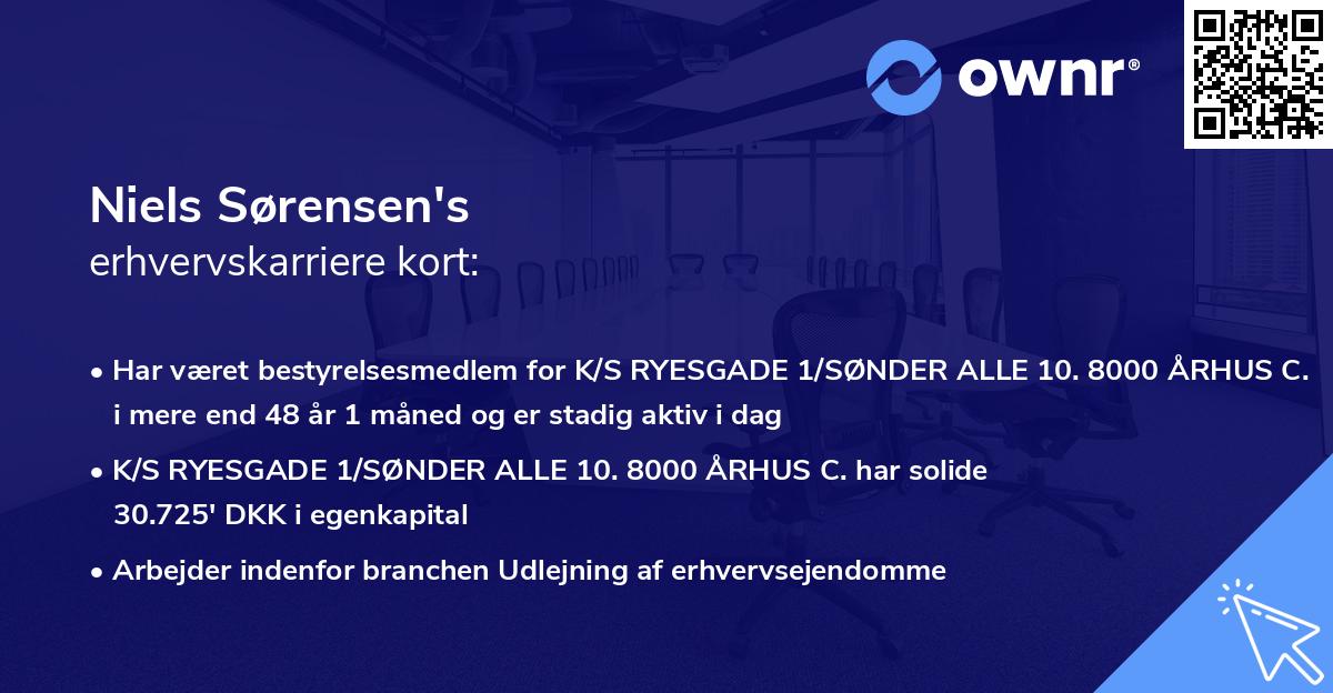 Niels Sørensen's erhvervskarriere kort