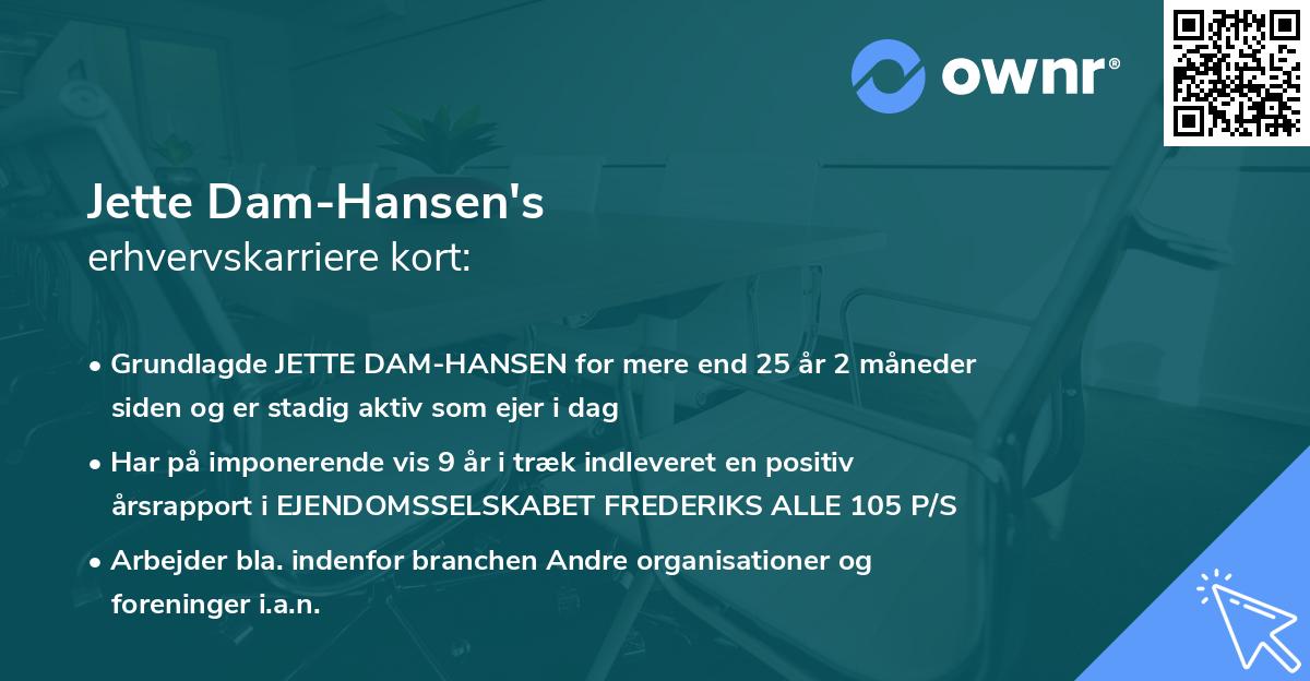 Jette Dam-Hansen's erhvervskarriere kort