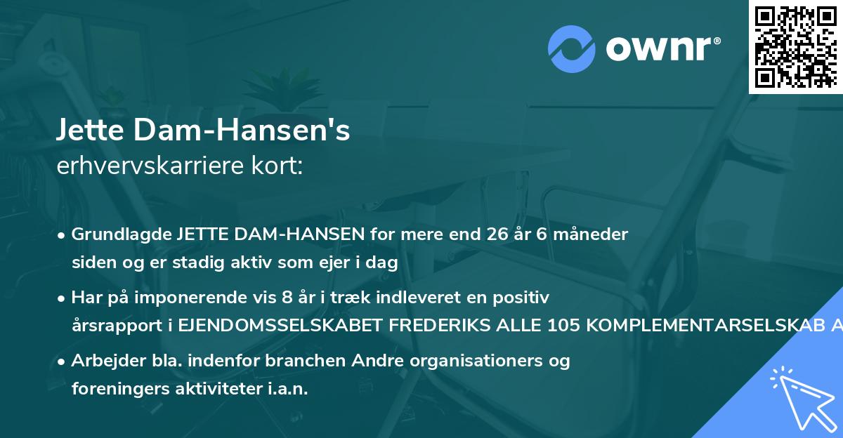 Jette Dam-Hansen's erhvervskarriere kort