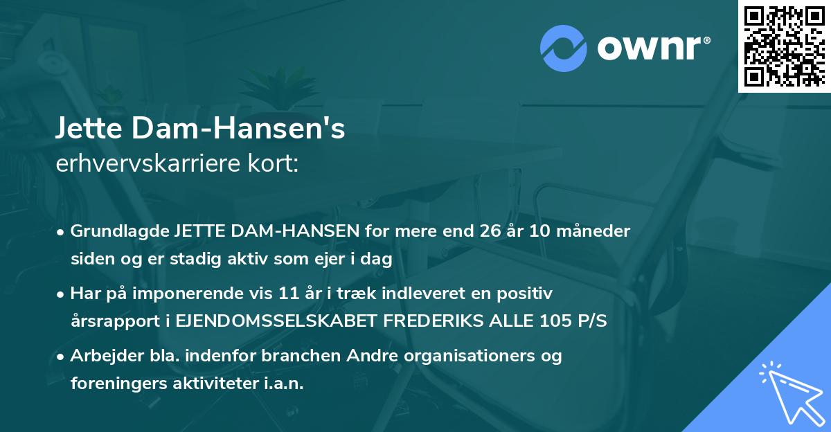 Jette Dam-Hansen's erhvervskarriere kort