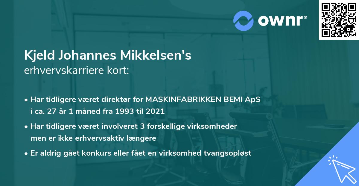 Kjeld Johannes Mikkelsen's erhvervskarriere kort