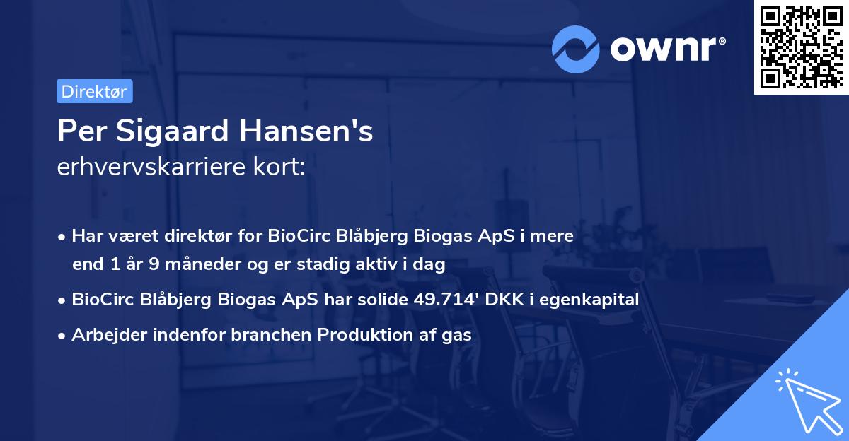 Per Sigaard Hansen's erhvervskarriere kort
