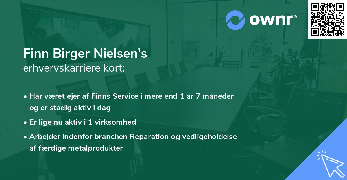Finn Birger Nielsen's erhvervskarriere kort