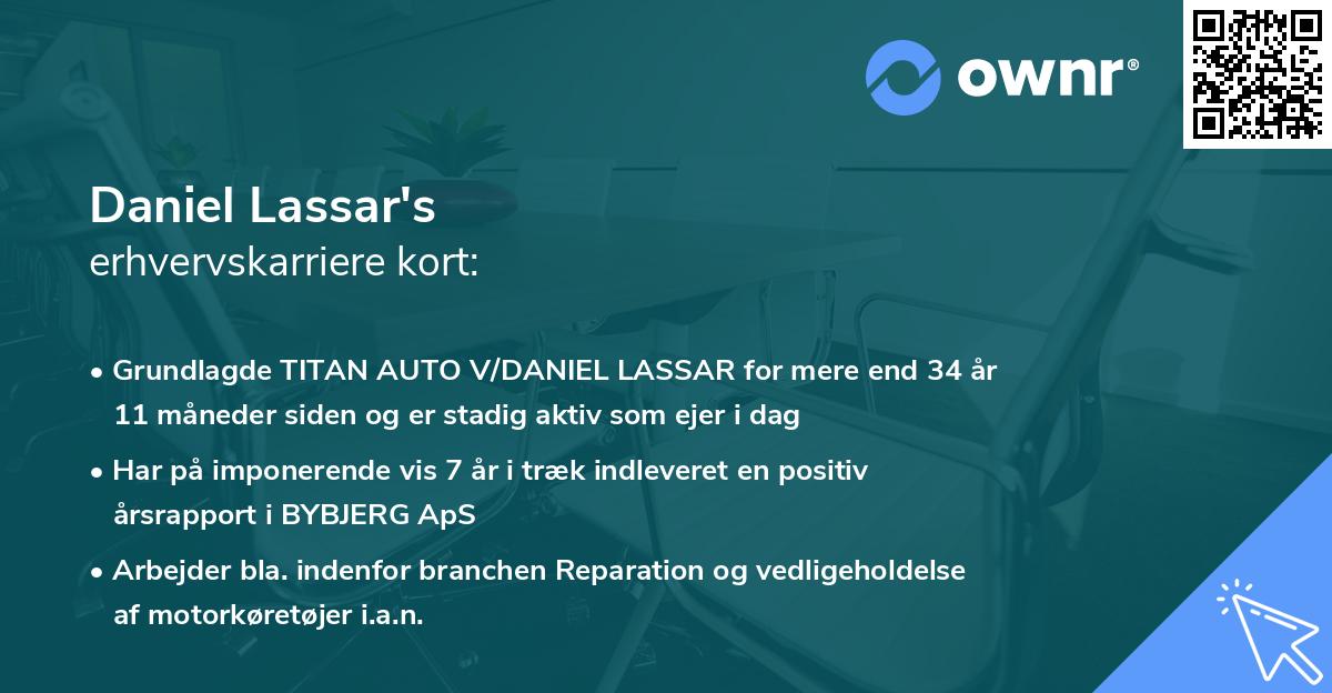 Daniel Lassar's erhvervskarriere kort