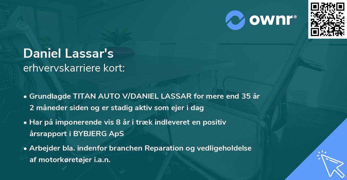 Daniel Lassar's erhvervskarriere kort
