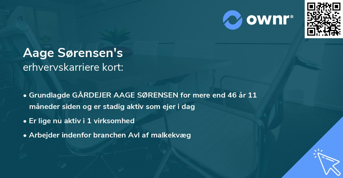 Aage Sørensen's erhvervskarriere kort