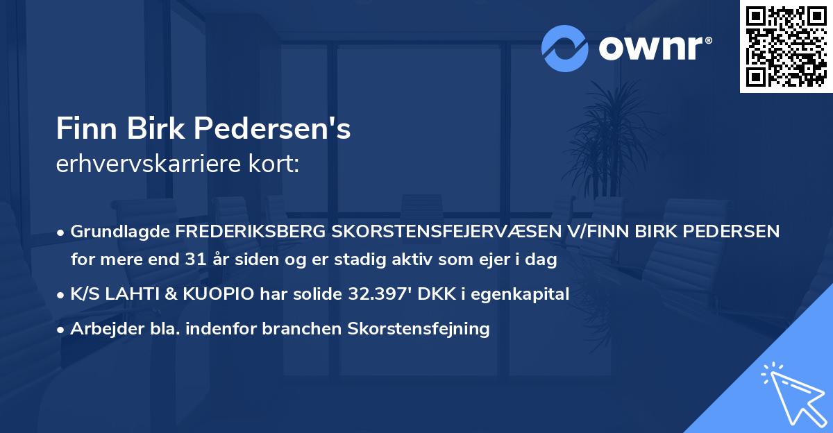 Finn Birk Pedersen's erhvervskarriere kort