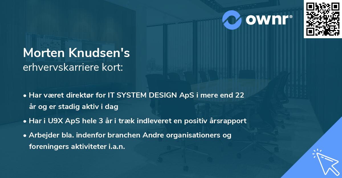 Morten Knudsen's erhvervskarriere kort