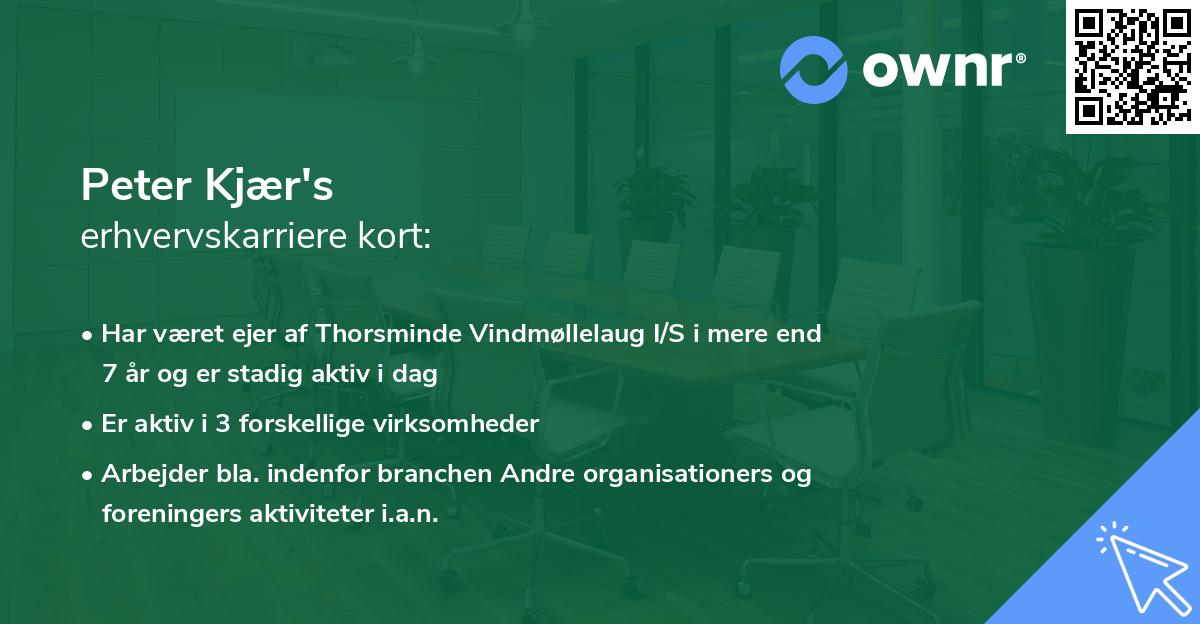 Peter Kjær's erhvervskarriere kort