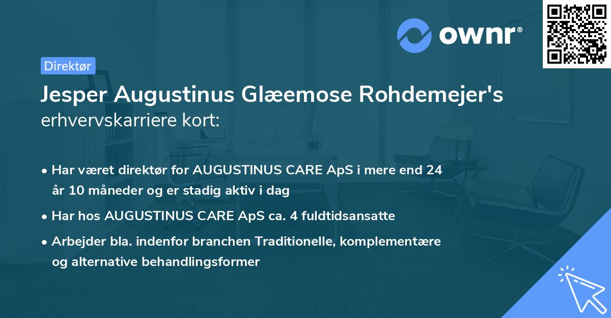 Jesper Augustinus Glæemose Rohdemejer's erhvervskarriere kort