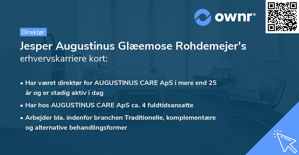 Jesper Augustinus Glæemose Rohdemejer's erhvervskarriere kort