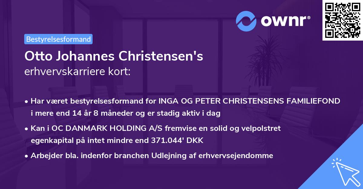 Otto Johannes Christensen's erhvervskarriere kort