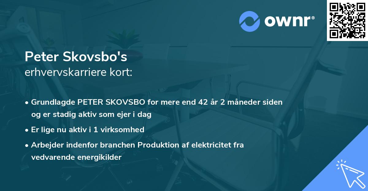 Peter Skovsbo's erhvervskarriere kort