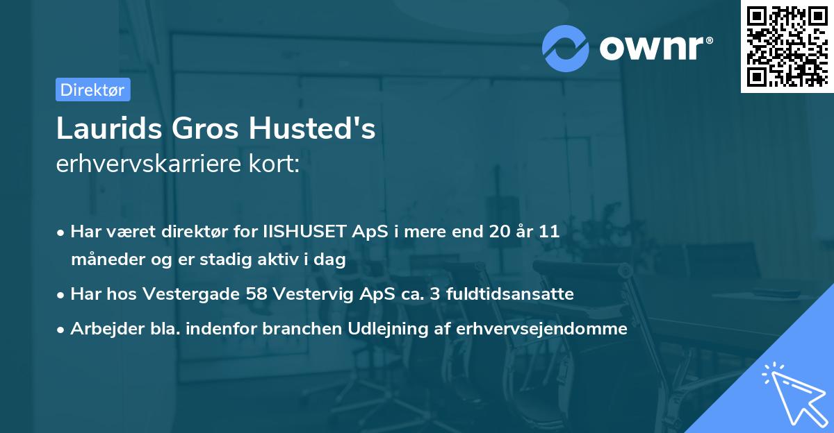 Laurids Gros Husted's erhvervskarriere kort