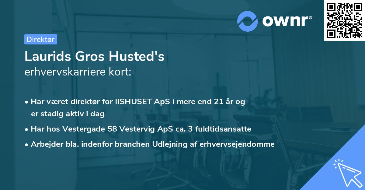 Laurids Gros Husted's erhvervskarriere kort