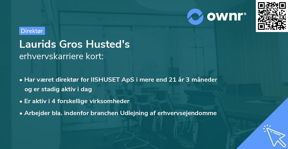 Laurids Gros Husted's erhvervskarriere kort