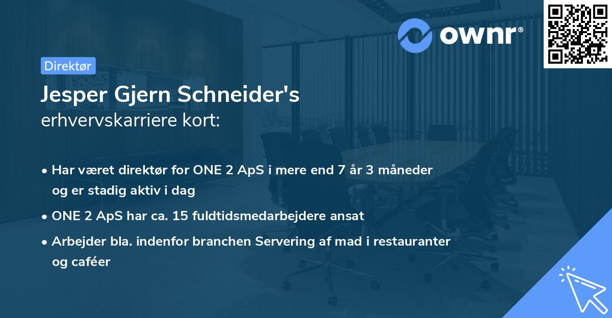 Jesper Gjern Schneider's erhvervskarriere kort