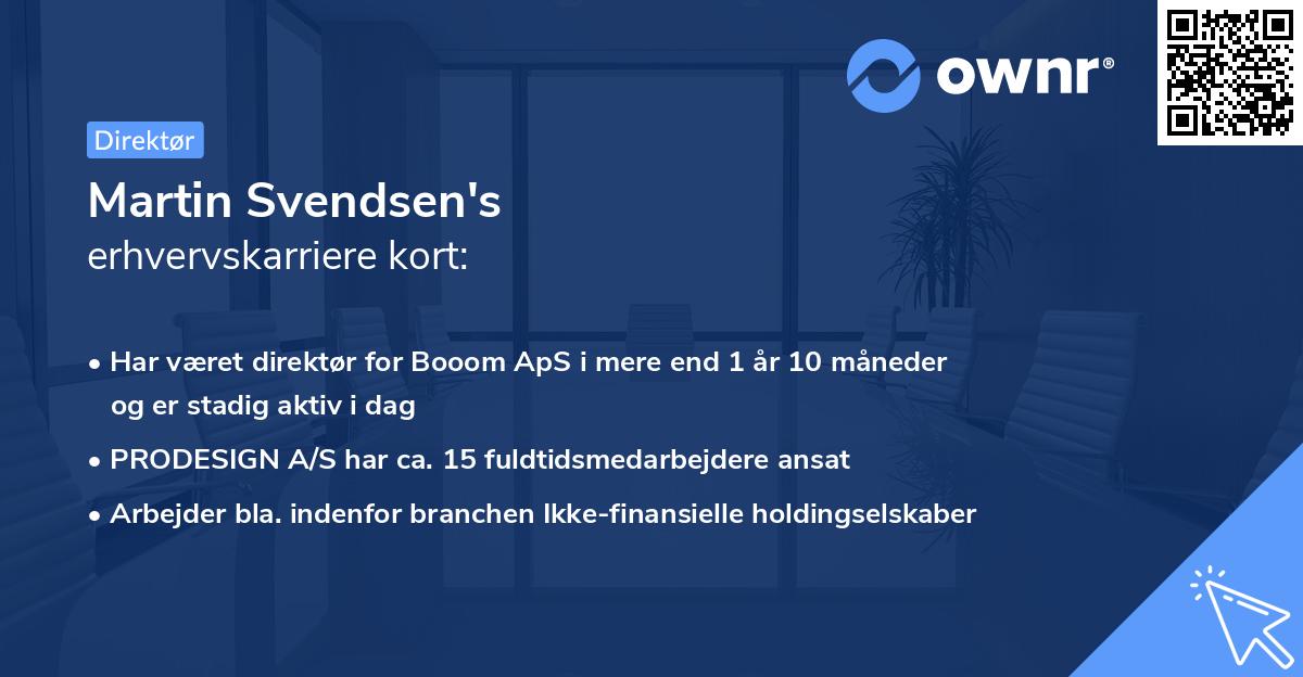 Martin Svendsen's erhvervskarriere kort