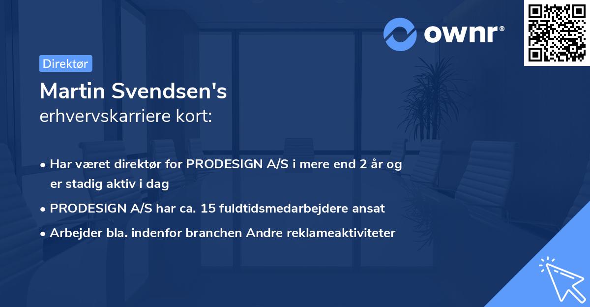 Martin Svendsen's erhvervskarriere kort