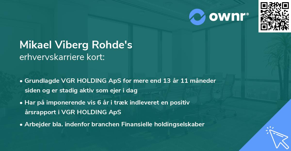 Mikael Viberg Rohde's erhvervskarriere kort