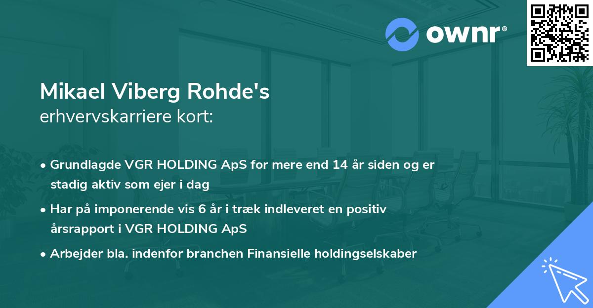 Mikael Viberg Rohde's erhvervskarriere kort
